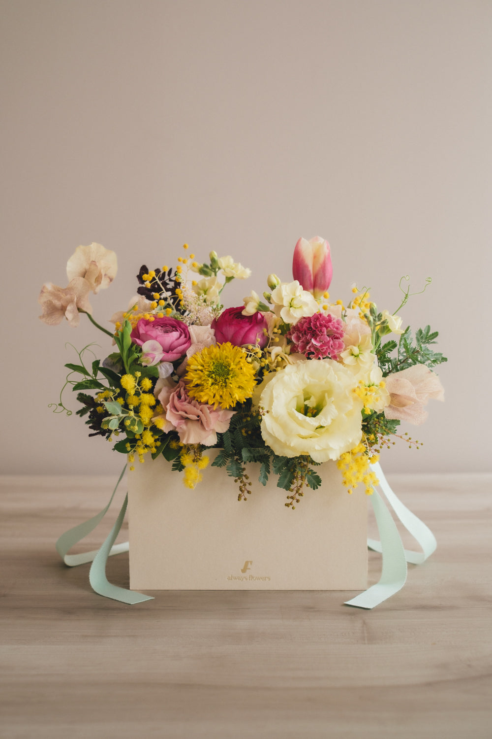 ◆1/25-3/10お届け限定◆Flower BAG No.1／フラワーバッグアレンジ　ルルミモザ／生花