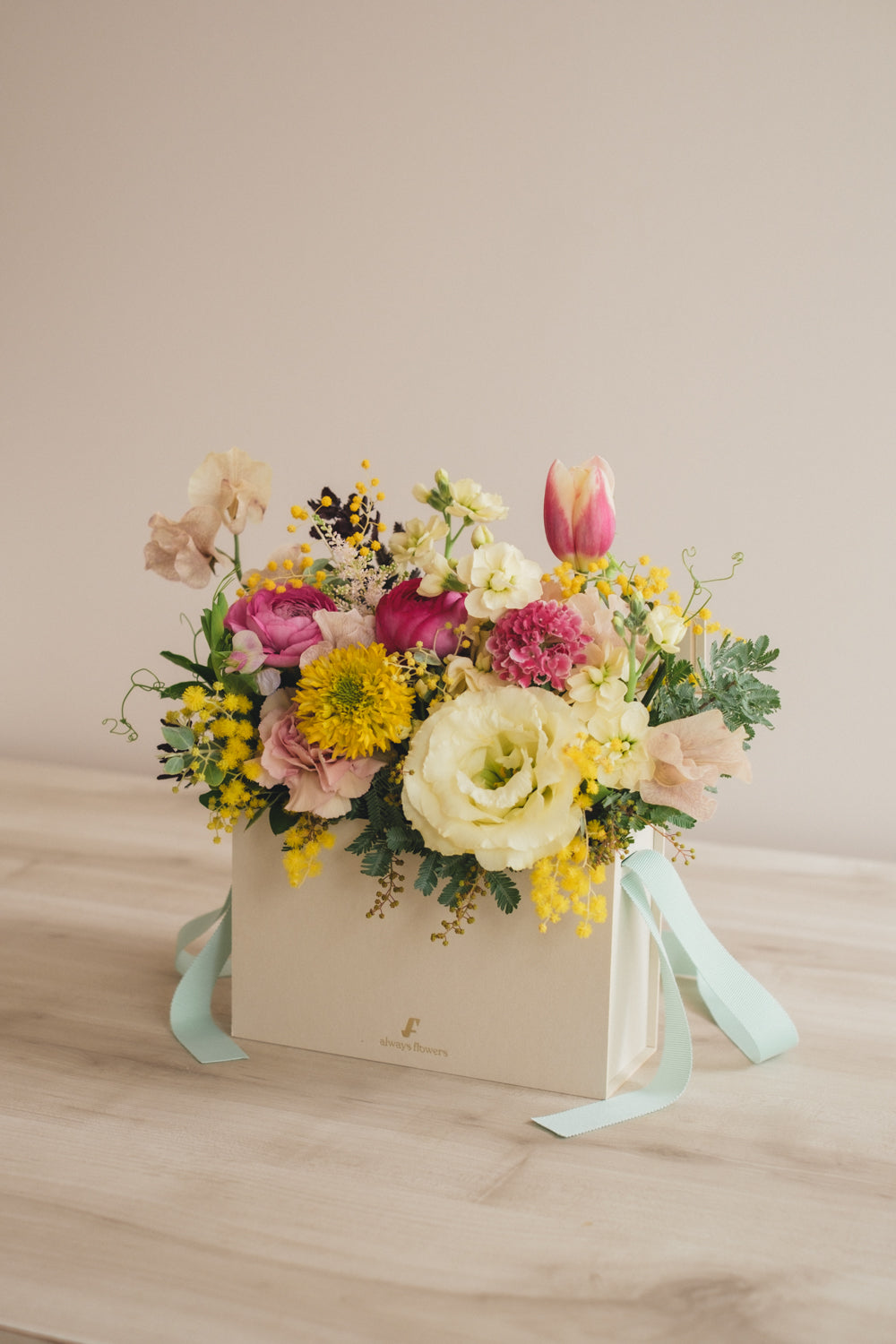 ◆1/25-3/10お届け限定◆Flower BAG No.1／フラワーバッグアレンジ　ルルミモザ／生花