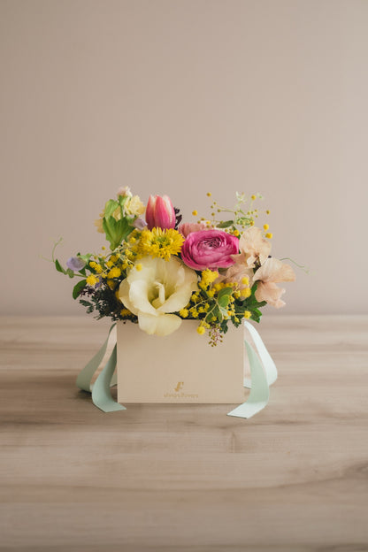 ◆1/25-3/10お届け限定◆Flower BAG No.1／フラワーバッグアレンジ　ルルミモザ／生花