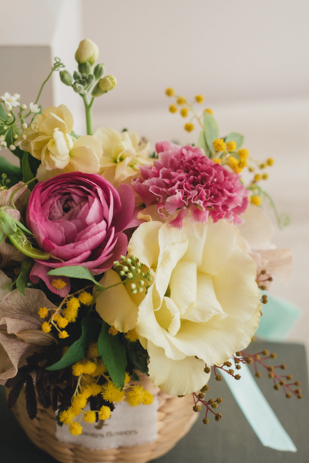 ◆1/25-3/10お届け限定◆Flower BAG No.2／フラワーバッグアレンジ　モナミモザ／生花