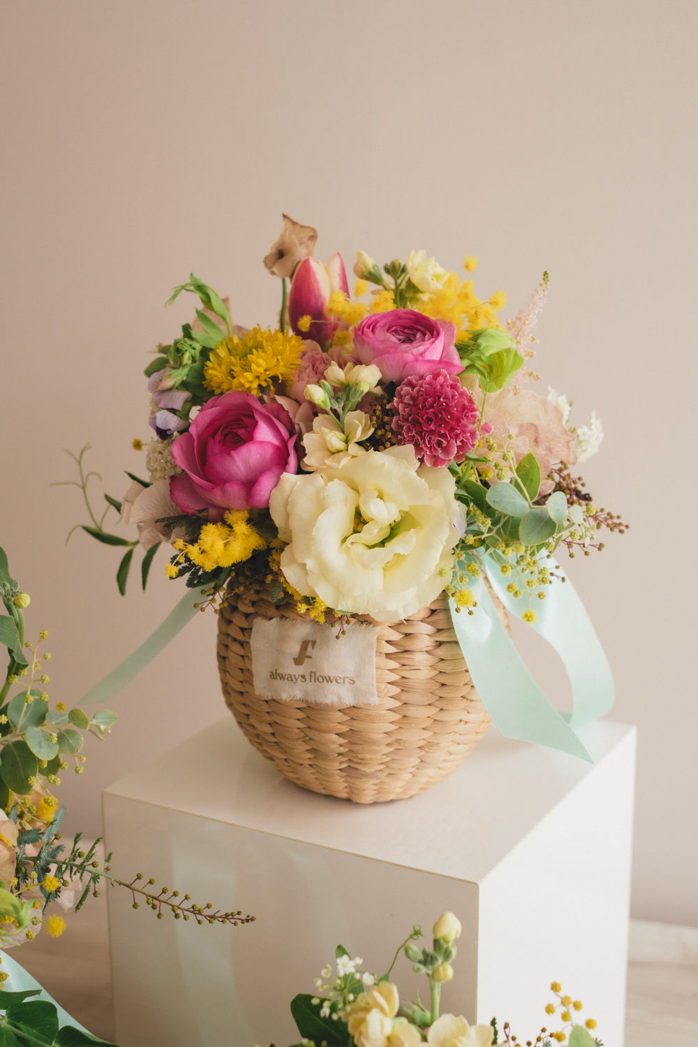 ◆1/25-3/10お届け限定◆Flower BAG No.2／フラワーバッグアレンジ　モナミモザ／生花