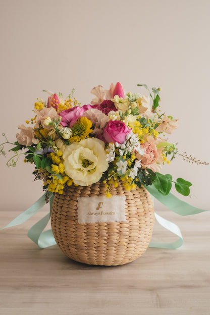 ◆1/25-3/10お届け限定◆Flower BAG No.2／フラワーバッグアレンジ　モナミモザ／生花