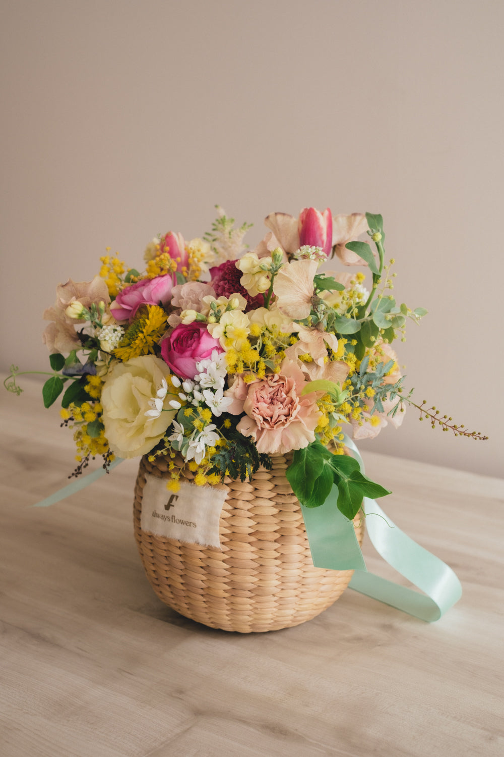 ◆1/25-3/10お届け限定◆Flower BAG No.2／フラワーバッグアレンジ　モナミモザ／生花