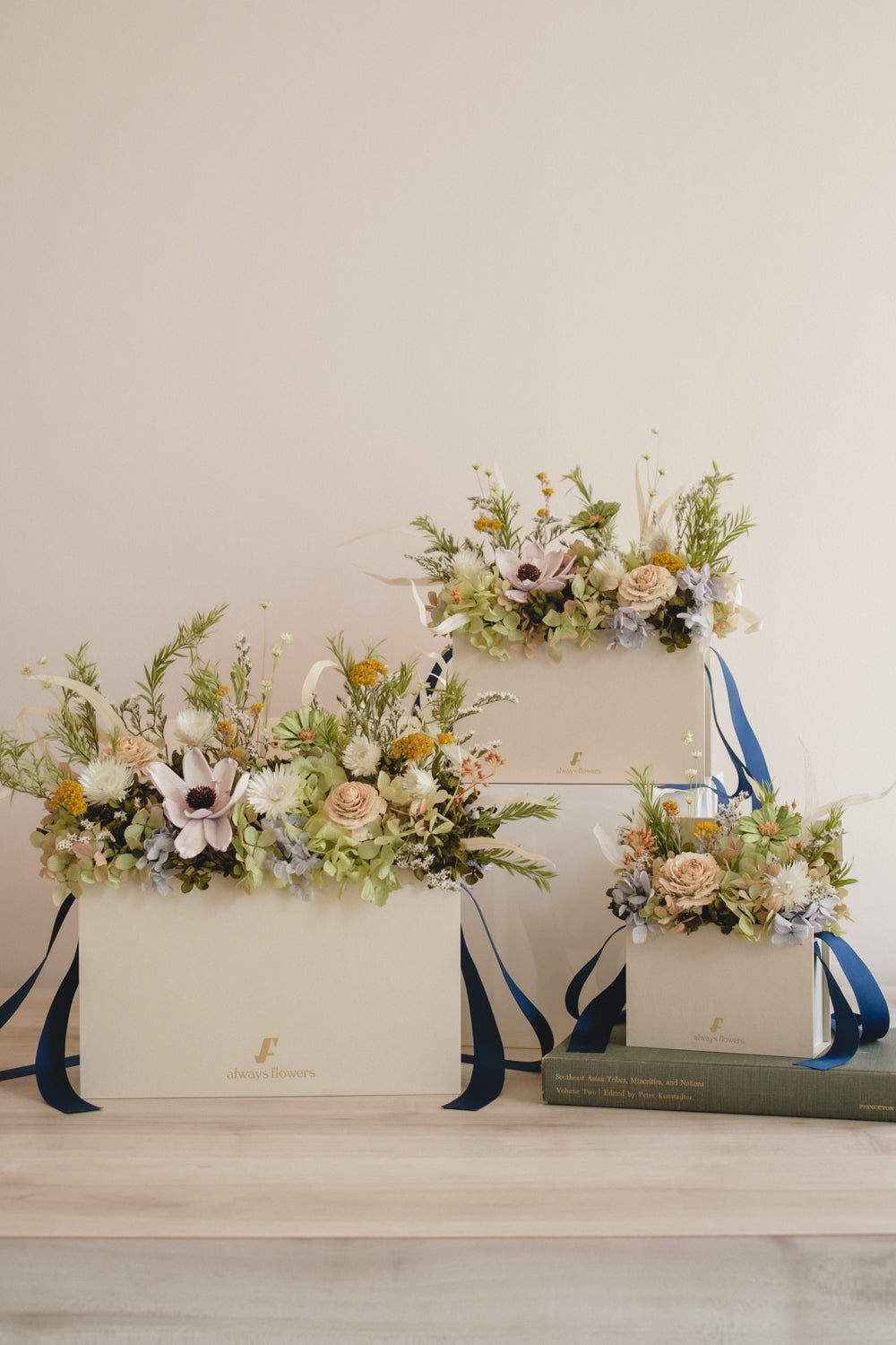 季節限定◆Flower BAG No.1/フラワーバッグアレンジ プレザントグリーン/ドライ&プリザーブドフラワー