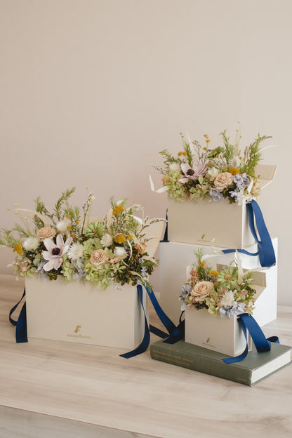 季節限定◆Flower BAG No.1／フラワーバッグアレンジ　プレザントグリーン／ドライ&amp;プリザーブドフラワー