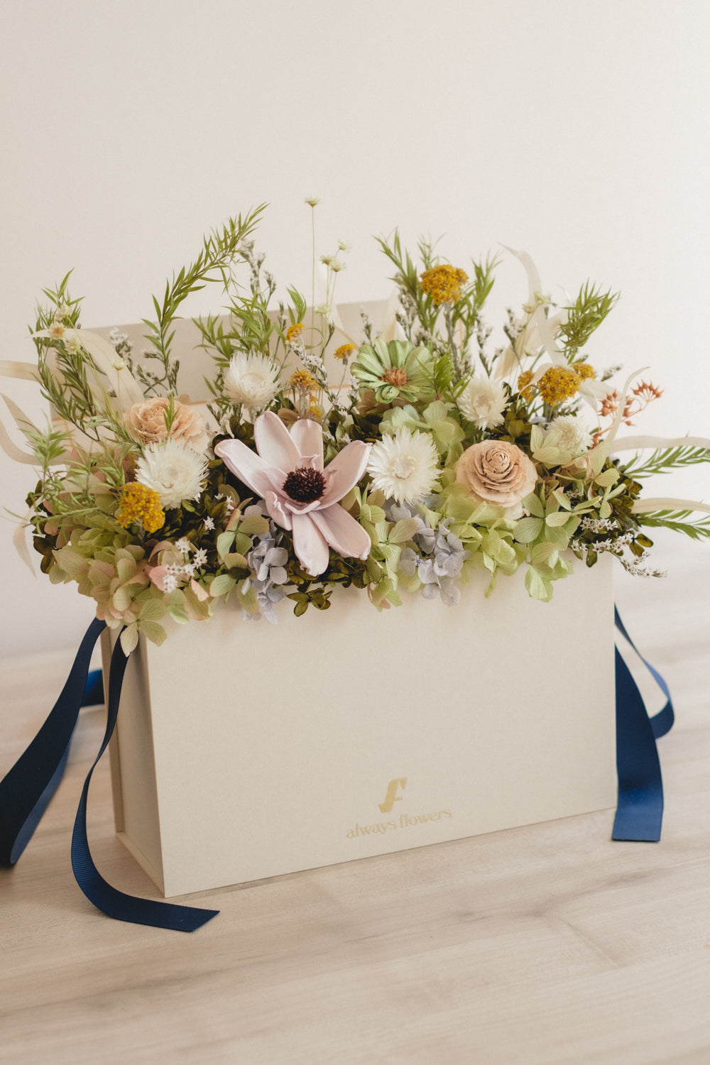 季節限定◆Flower BAG No.1／フラワーバッグアレンジ　プレザントグリーン／ドライ&amp;プリザーブドフラワー