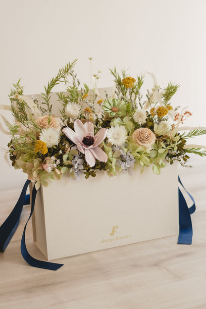 季節限定◆Flower BAG No.1／フラワーバッグアレンジ　プレザントグリーン／ドライ&amp;プリザーブドフラワー