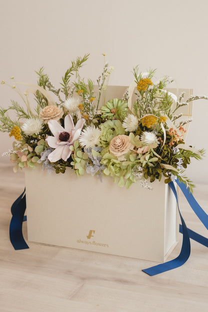 季節限定◆Flower BAG No.1／フラワーバッグアレンジ　プレザントグリーン／ドライ&amp;プリザーブドフラワー