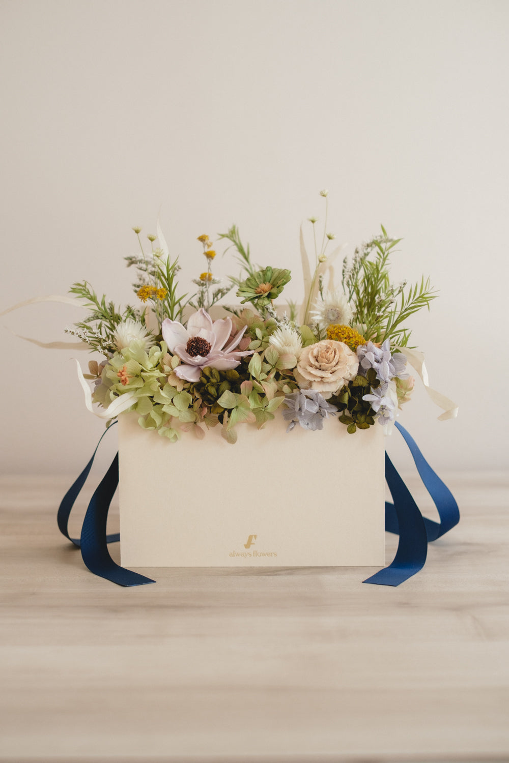 季節限定◆Flower BAG No.1／フラワーバッグアレンジ　プレザントグリーン／ドライ&amp;プリザーブドフラワー