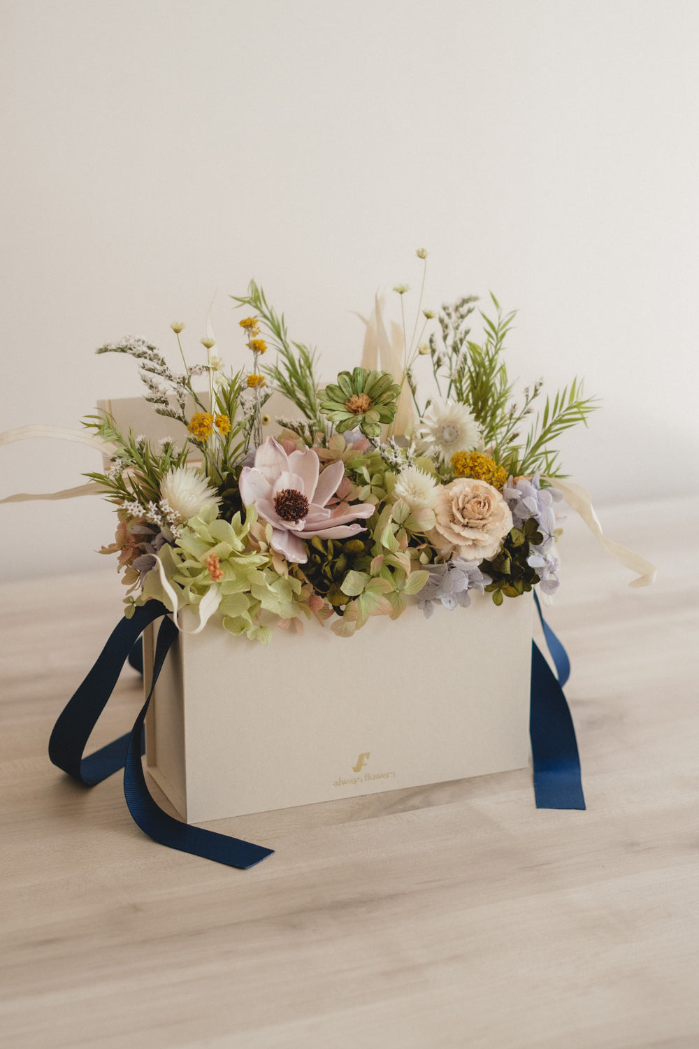 季節限定◆Flower BAG No.1／フラワーバッグアレンジ　プレザントグリーン／ドライ&amp;プリザーブドフラワー