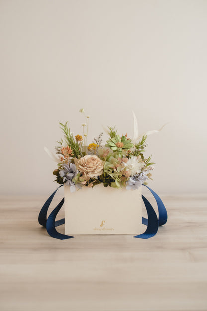 季節限定◆Flower BAG No.1／フラワーバッグアレンジ　プレザントグリーン／ドライ&amp;プリザーブドフラワー