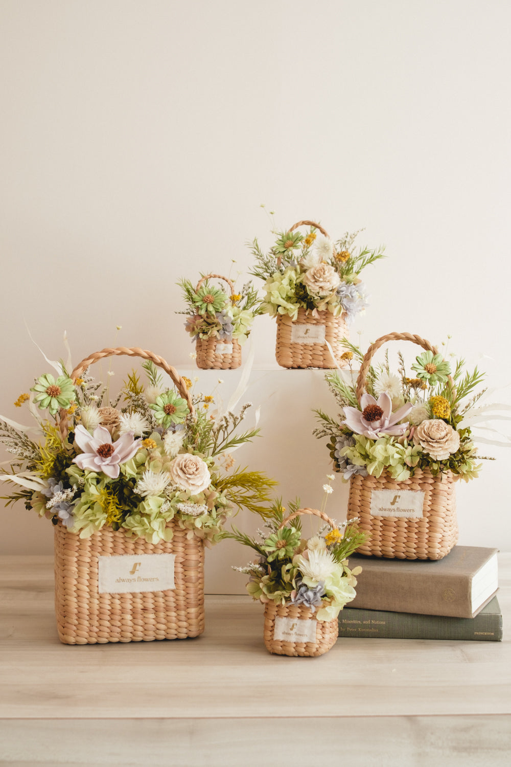 季節限定◆Flower BAG No.3 /スクエアカゴバッグ クレールヴェール/ドライ・プリザーブドフラワー