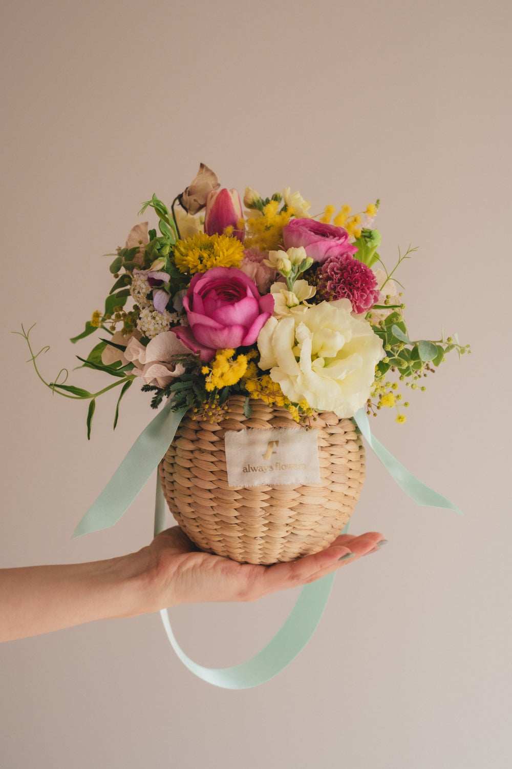 ◆1/25-3/10お届け限定◆Flower BAG No.2／フラワーバッグアレンジ　モナミモザ／生花