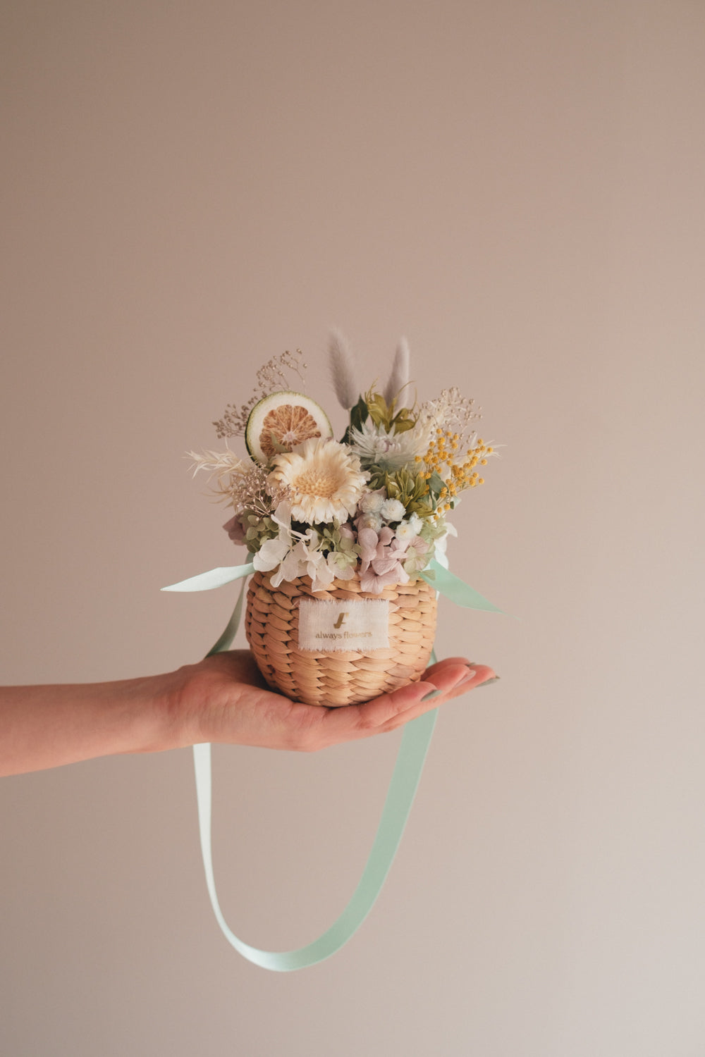 ◆NEW季節限定◆Flower BAG No.2/フラワーバッグアレンジ ヴェールシトロン/ドライ&プリザーブドフラワー