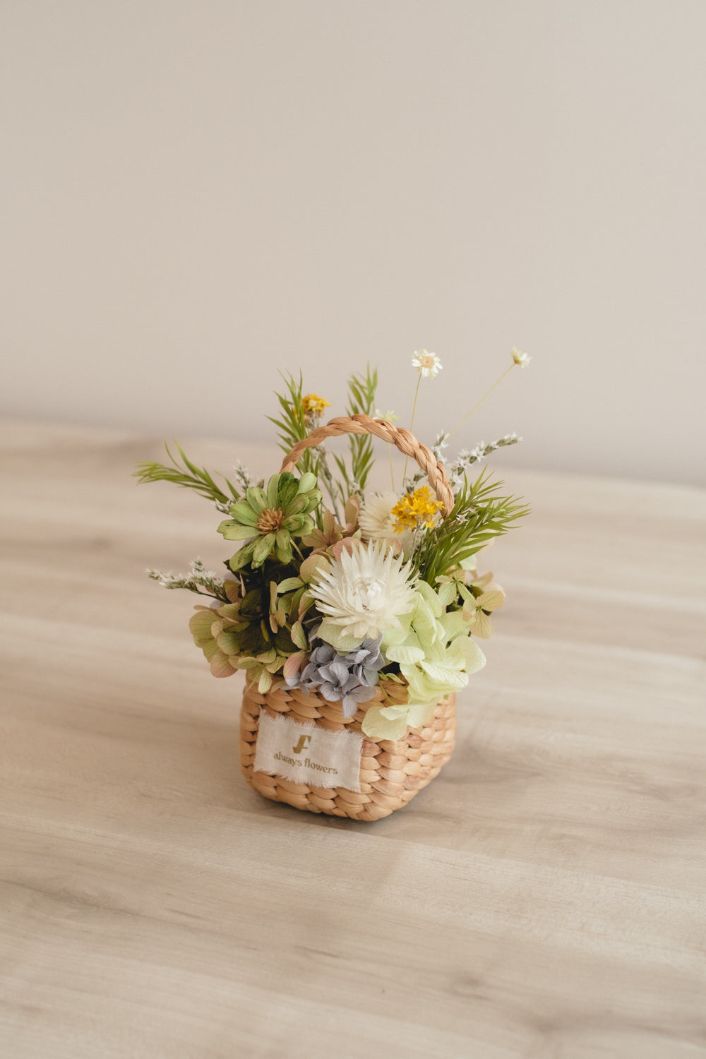 季節限定◆Flower BAG No.3 ／スクエアカゴバッグ　クレールヴェール／ドライ・プリザーブドフラワー