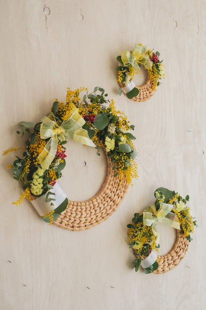 ◆NEW季節限定◆Disc Wreath／ディスクリース　ミモザクーロンヌ／ドライフラワー＆プリザーブドフラワー
