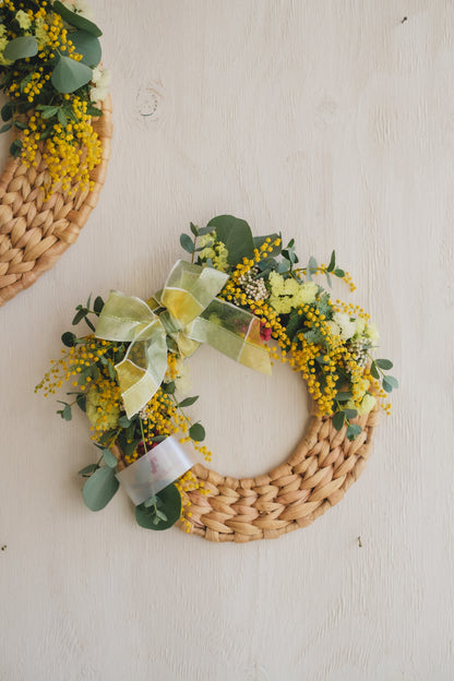◆NEW季節限定◆Disc Wreath／ディスクリース　ミモザクーロンヌ／ドライフラワー＆プリザーブドフラワー