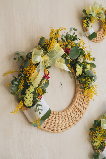 ◆NEW季節限定◆Disc Wreath／ディスクリース　ミモザクーロンヌ／ドライフラワー＆プリザーブドフラワー