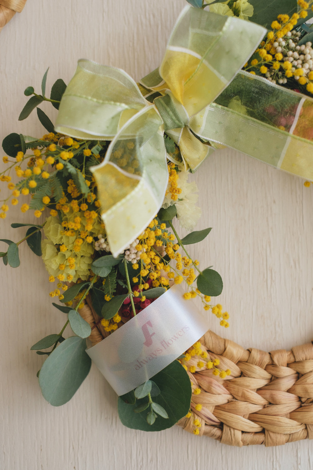 ◆NEW季節限定◆Disc Wreath／ディスクリース　ミモザクーロンヌ／ドライフラワー＆プリザーブドフラワー