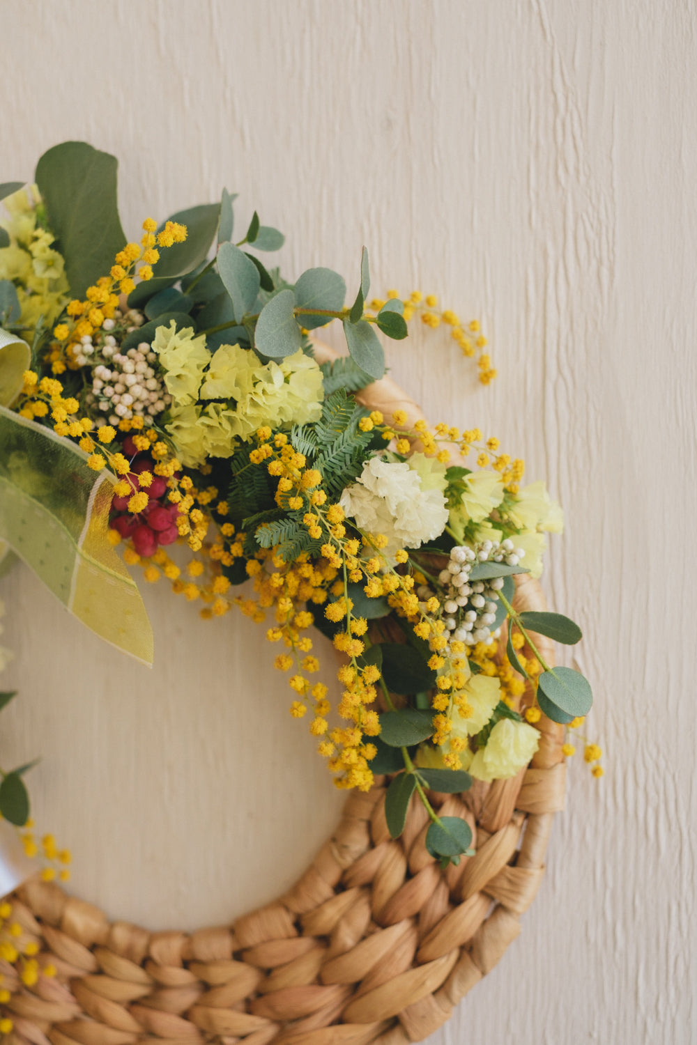 ◆NEW季節限定◆Disc Wreath／ディスクリース　ミモザクーロンヌ／ドライフラワー＆プリザーブドフラワー