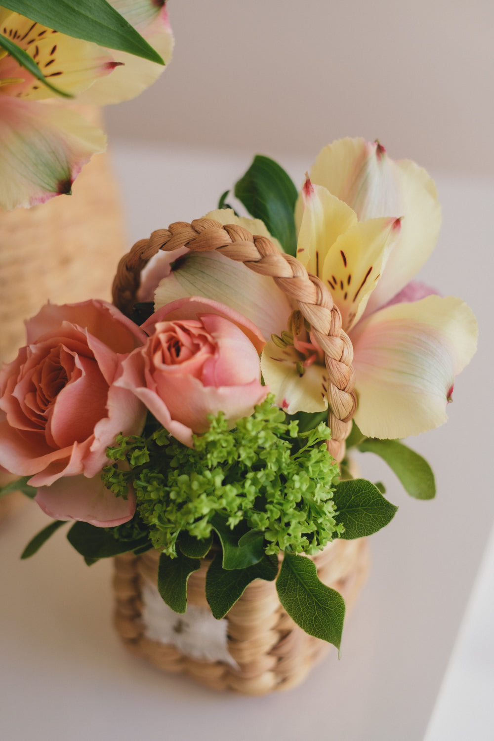 ◆3/14-4/30お届け限定◆Flower BAG No.3 ／スクエアカゴバッグ　スプリングフレッシュ／生花