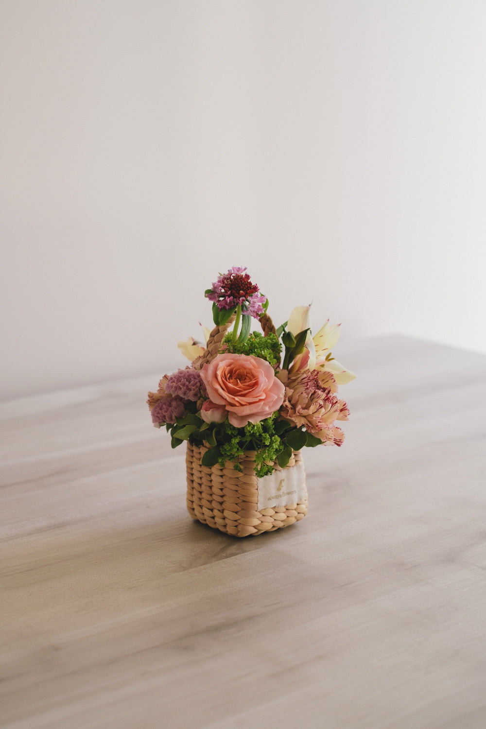 ◆3/14-4/30お届け限定◆Flower BAG No.3 ／スクエアカゴバッグ　スプリングフレッシュ／生花