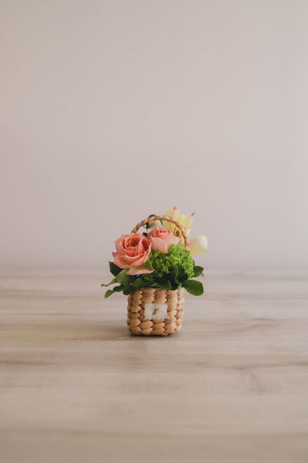 ◆3/14-4/30お届け限定◆Flower BAG No.3 ／スクエアカゴバッグ　スプリングフレッシュ／生花