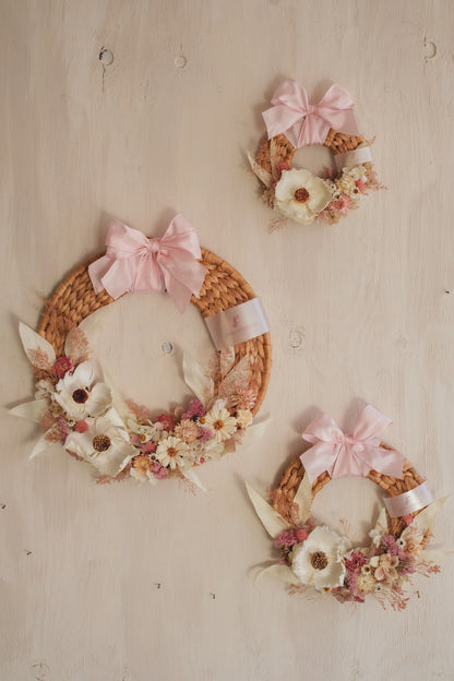 ◆NEW◆Disc Wreath／ディスクリース　ミルキーピンク／ドライフラワー＆プリザーブドフラワー