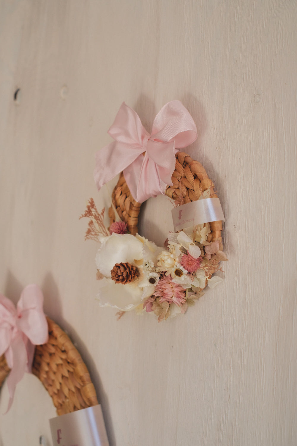 ◆NEW◆Disc Wreath／ディスクリース　ミルキーピンク／ドライフラワー＆プリザーブドフラワー