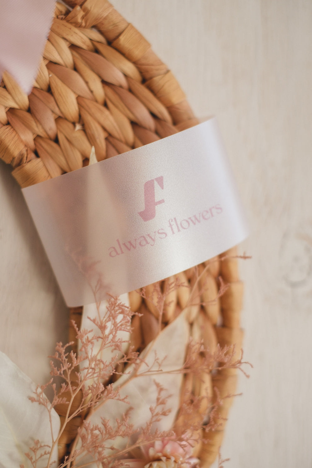 ◆NEW◆Disc Wreath／ディスクリース　ミルキーピンク／ドライフラワー＆プリザーブドフラワー