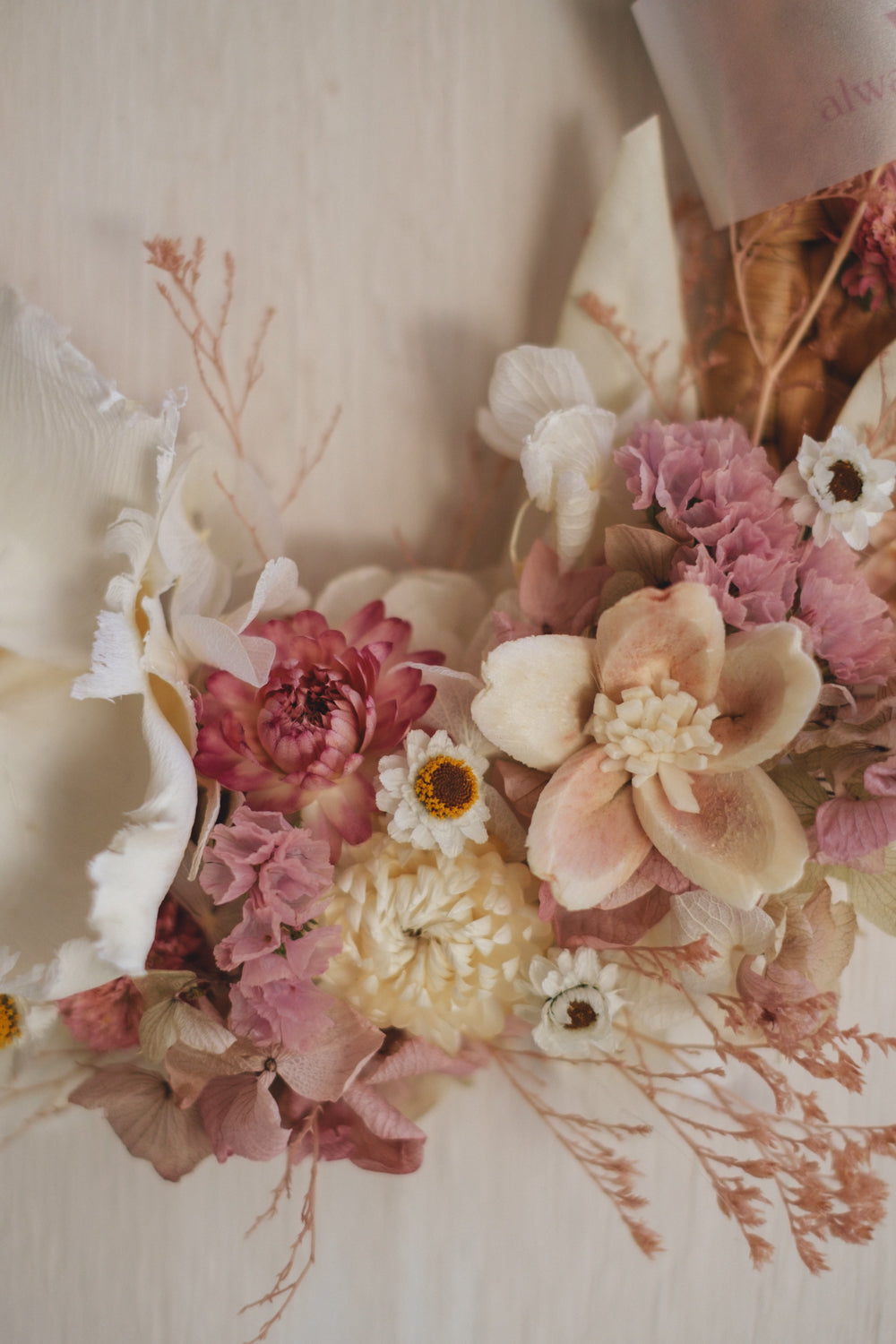 ◆NEW◆Disc Wreath／ディスクリース　ミルキーピンク／ドライフラワー＆プリザーブドフラワー