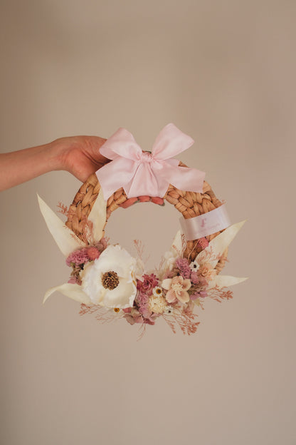 ◆NEW◆Disc Wreath／ディスクリース　ミルキーピンク／ドライフラワー＆プリザーブドフラワー