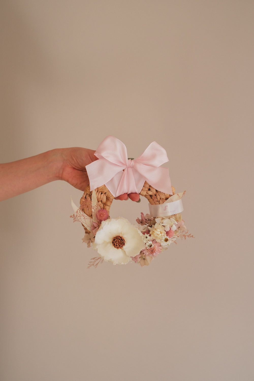 ◆NEW◆Disc Wreath／ディスクリース　ミルキーピンク／ドライフラワー＆プリザーブドフラワー