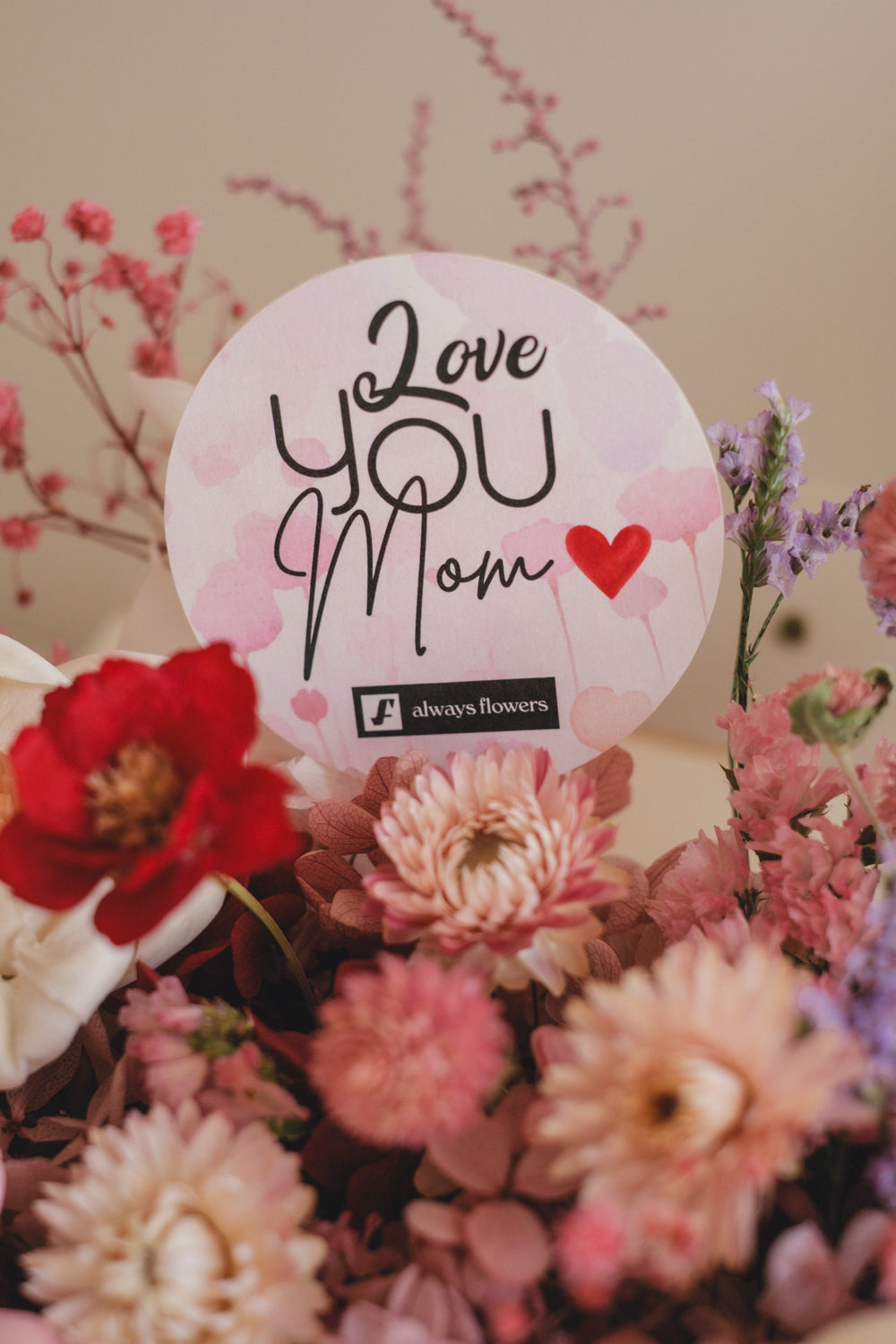 ◆母の日限定◆Flower BAG No.1／フラワーバッグアレンジ　5 Mom’s Colors  Pink／ピンク　ドライ&amp;プリザーブドフラワー