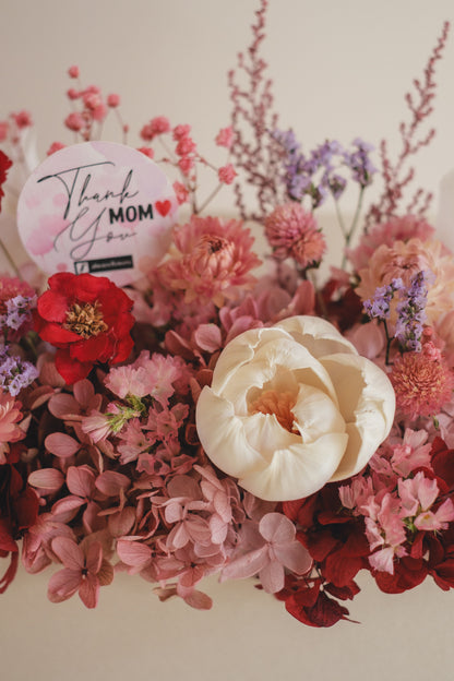 ◆母の日限定◆Flower BAG No.1／フラワーバッグアレンジ　5 Mom’s Colors  Pink／ピンク　ドライ&amp;プリザーブドフラワー