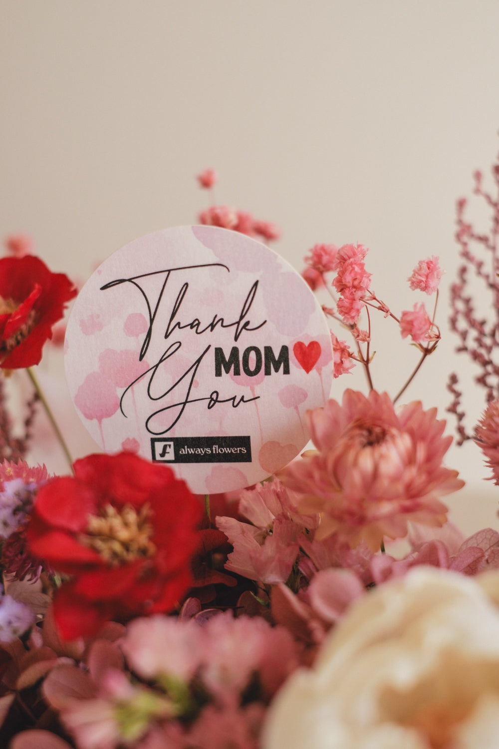 ◆母の日限定◆Flower BAG No.1／フラワーバッグアレンジ　5 Mom’s Colors  Pink／ピンク　ドライ&amp;プリザーブドフラワー