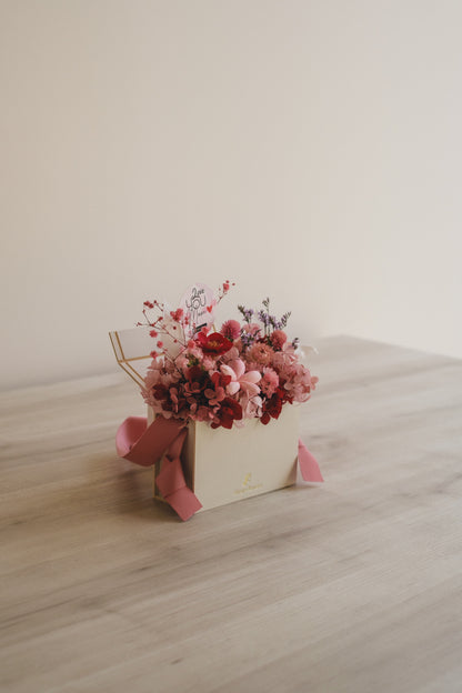 ◆母の日限定◆Flower BAG No.1／フラワーバッグアレンジ　5 Mom’s Colors  Pink／ピンク　ドライ&amp;プリザーブドフラワー