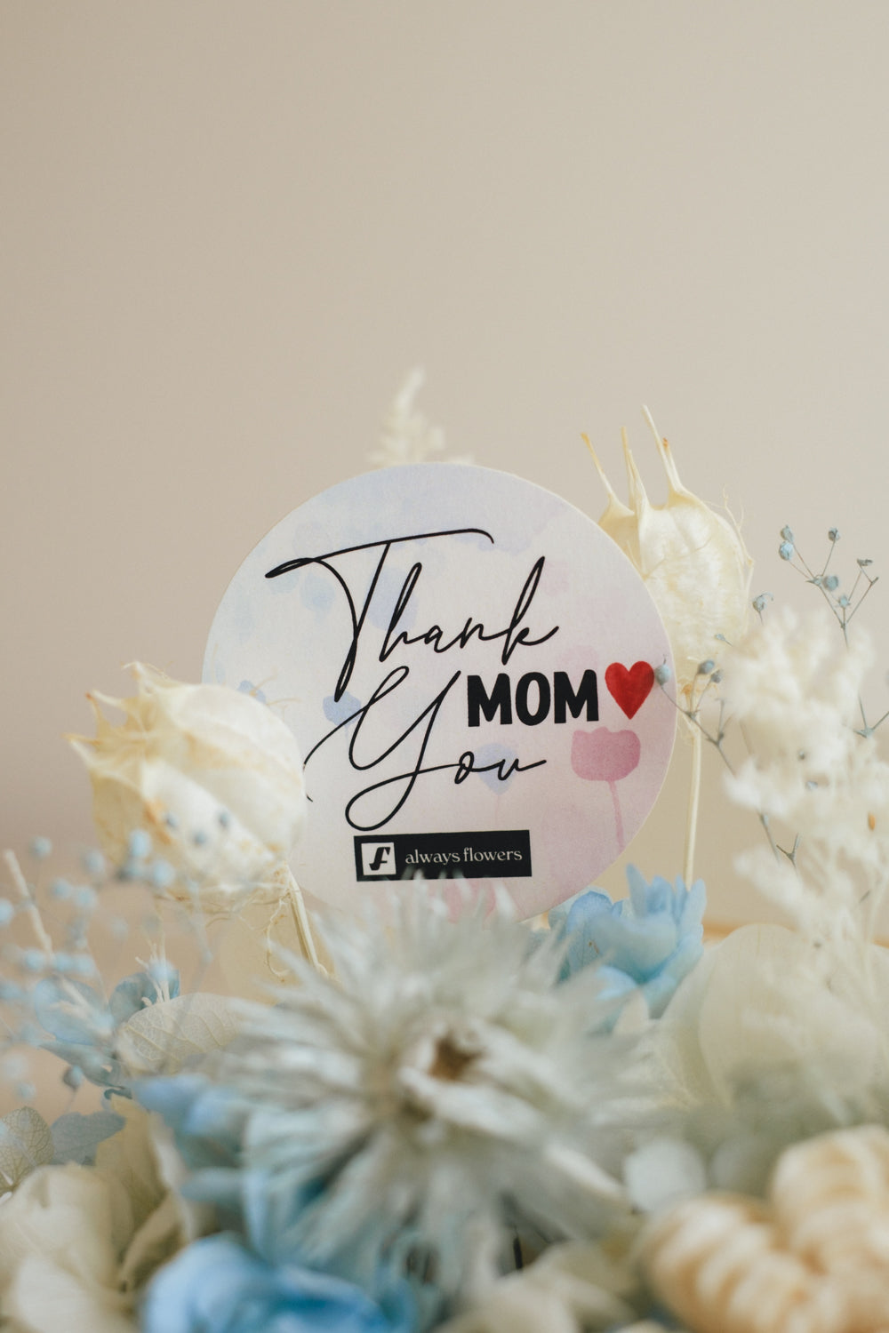 ◆母の日限定◆Flower BAG No.1／フラワーバッグアレンジ　5 Mom’s Colors White／ホワイト　ドライ&amp;プリザーブドフラワー