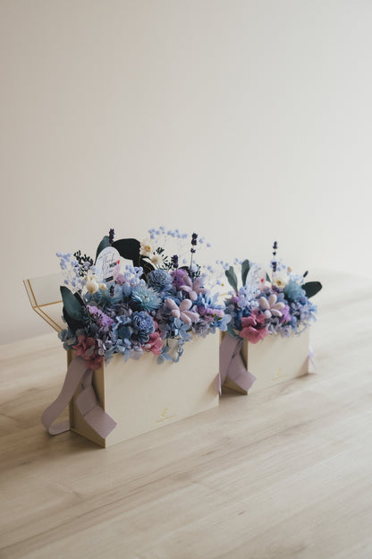 ◆母の日限定◆Flower BAG No.1／フラワーバッグアレンジ　5 Mom’s Colors Blue／ブルー　ドライ&amp;プリザーブドフラワー