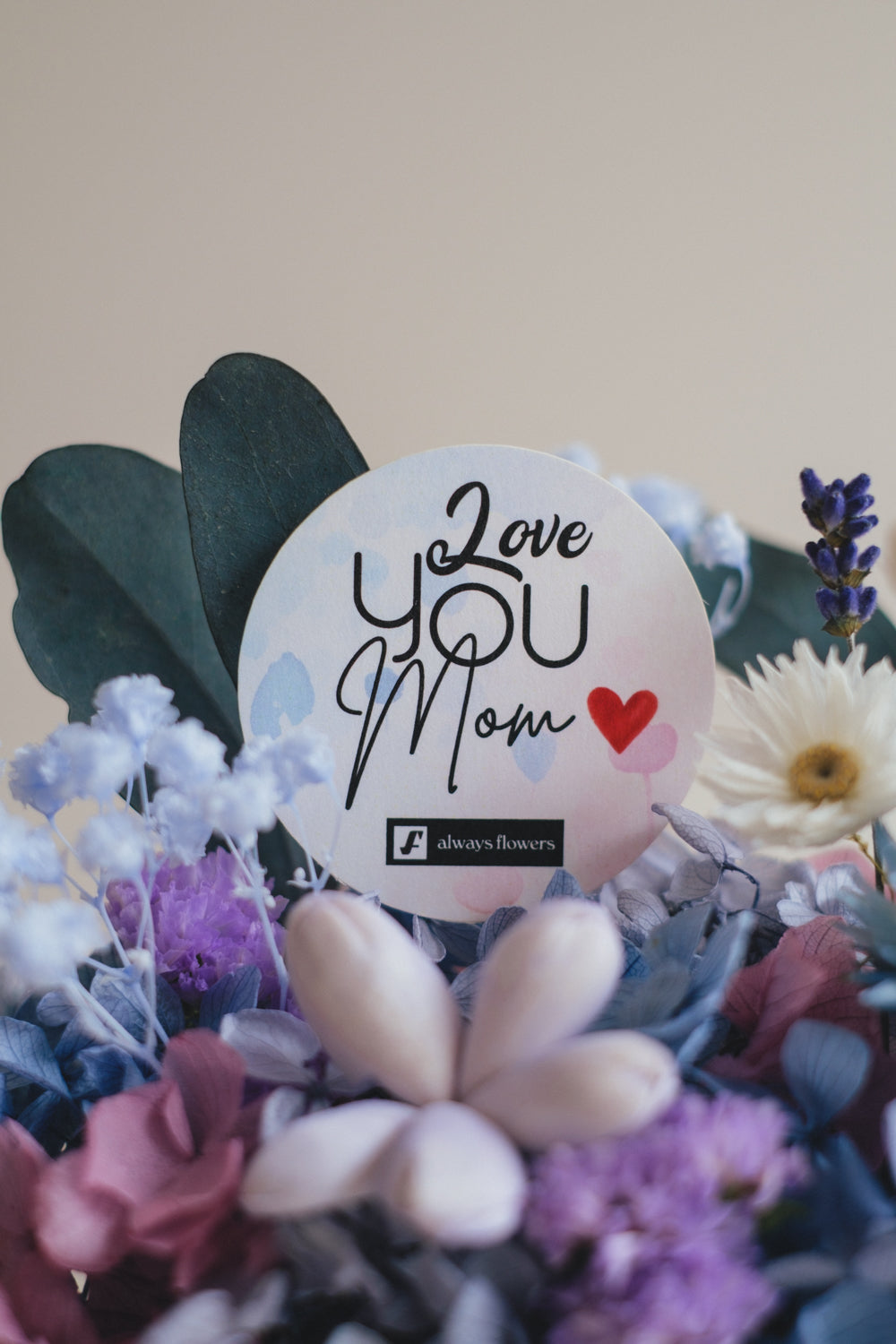 ◆母の日限定◆Flower BAG No.1／フラワーバッグアレンジ　5 Mom’s Colors Blue／ブルー　ドライ&amp;プリザーブドフラワー