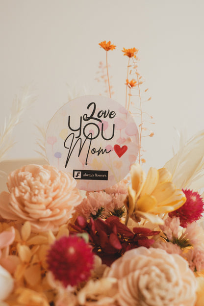 ◆母の日限定◆Flower BAG No.1／フラワーバッグアレンジ　5 Mom’s Colors Orange／オレンジ　ドライ&amp;プリザーブドフラワー