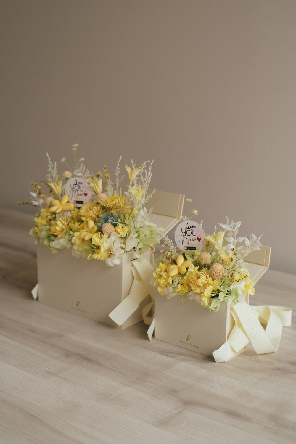 ◆数量限定◆Flower BAG No.1／フラワーバッグアレンジ　5 Mom’s Colors  Yellow／イエロー　ドライ&amp;プリザーブドフラワー