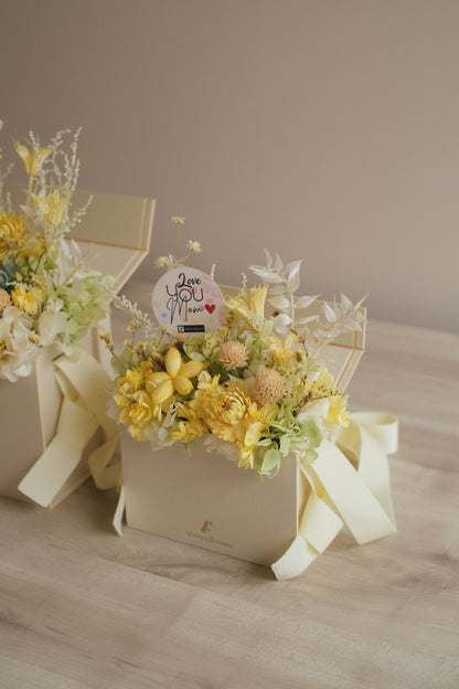 ◆数量限定◆Flower BAG No.1／フラワーバッグアレンジ　5 Mom’s Colors  Yellow／イエロー　ドライ&amp;プリザーブドフラワー