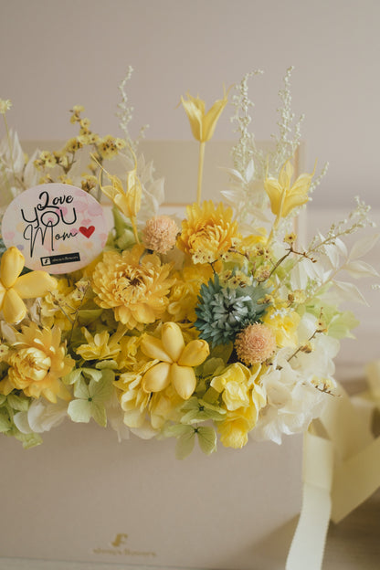 ◆数量限定◆Flower BAG No.1／フラワーバッグアレンジ　5 Mom’s Colors  Yellow／イエロー　ドライ&amp;プリザーブドフラワー