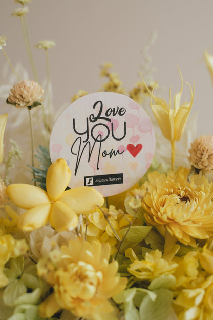 ◆数量限定◆Flower BAG No.1／フラワーバッグアレンジ　5 Mom’s Colors  Yellow／イエロー　ドライ&amp;プリザーブドフラワー