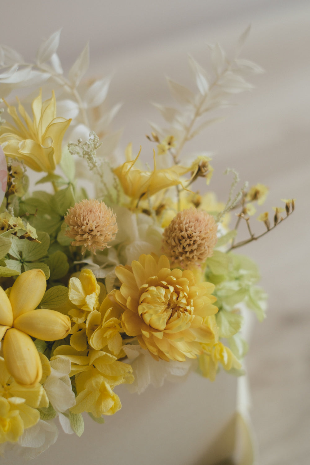 ◆数量限定◆Flower BAG No.1／フラワーバッグアレンジ　5 Mom’s Colors  Yellow／イエロー　ドライ&amp;プリザーブドフラワー