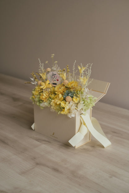 ◆数量限定◆Flower BAG No.1／フラワーバッグアレンジ　5 Mom’s Colors  Yellow／イエロー　ドライ&amp;プリザーブドフラワー