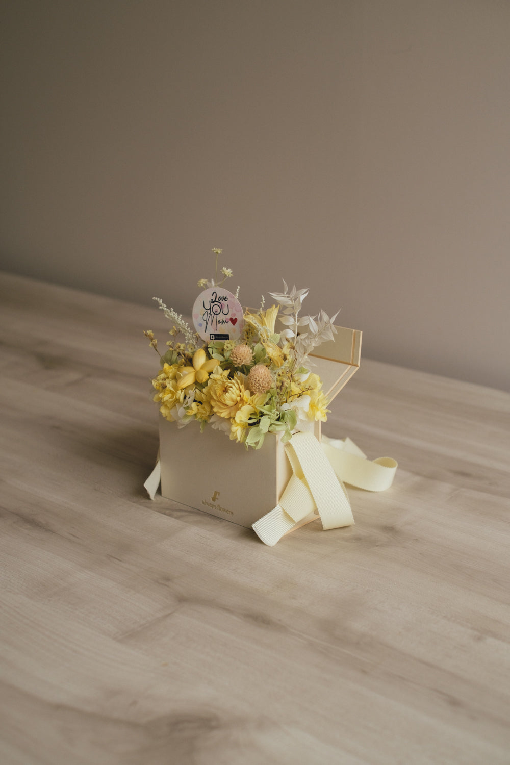 ◆数量限定◆Flower BAG No.1／フラワーバッグアレンジ　5 Mom’s Colors  Yellow／イエロー　ドライ&amp;プリザーブドフラワー