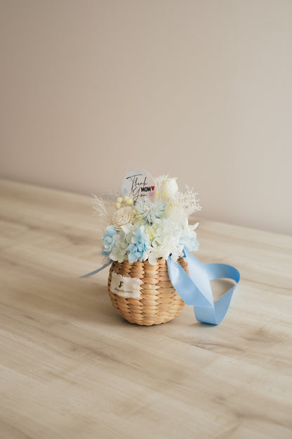 ◆母の日限定◆Flower BAG No.2／フラワーバッグアレンジ　5 Mom’s Colors White／ホワイト  ドライ&amp;プリザーブドフラワー