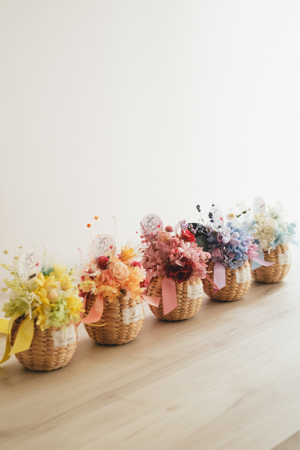 ◆母の日限定◆Flower BAG No.2／カゴバッグアレンジ　5 Mom’s Colors Orange／ドライ&amp;プリザーブドフラワー